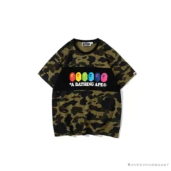 Hypeyourbeast BAPE KIDS Color Ape Head Camouflage Tee Shirt 'GREEN' Clothes