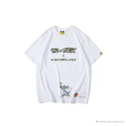 Hypeyourbeast BAPE Little Ape Head Tom And Jerry Chase Tee Shirt 'WHITE' Clothes
