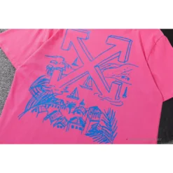 Hypeyourbeast T-Shirts OFF-WHITE Tropical Landscape Tee Shirt 'PINK'