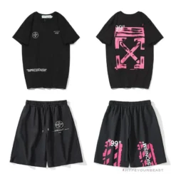Hypeyourbeast OFF-WHITE 99 X Pink Arrow Shorts 'BLACK' 18 Hypeyourbeast OFF-WHITE 99 X Pink Arrow Shorts 'BLACK'