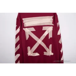 Hypeyourbeast OFF-WHITE Rubber Strip Arrow Long Sleeve Shirt 'WINE RED' Shirts 17 Hypeyourbeast OFF-WHITE Rubber Strip Arrow Long Sleeve Shirt 'WINE RED' Shirts