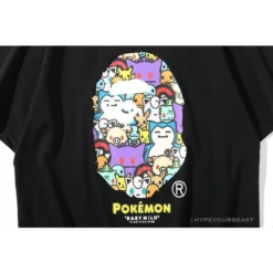 Hypeyourbeast Clothes BAPE Pokémon Co-branded Ape Head Tee Shirt 'BLACK'