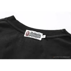 Hypeyourbeast Clothes BAPE Classic Embroidered Logo Ape Head Tee Shirt 'BLACK'