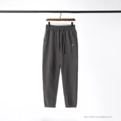 Hypeyourbeast BAPE Classic Ape Head Embroidered Standard Cotton Terry Pants 'DARK GREY'