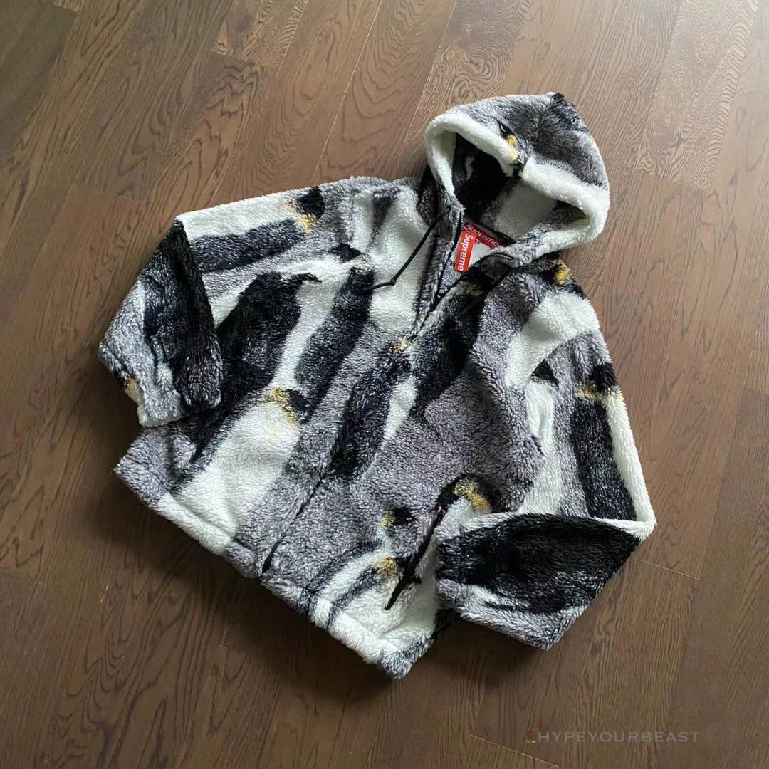 HypeYourBeast Supreme Penguins Hooded Fleece Jacket Black Hoodies & Jackets 8 HypeYourBeast Supreme Penguins Hooded Fleece Jacket Black Hoodies & Jackets