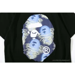 Hypeyourbeast BAPE Blue Ape Head Green Storm Tee Shirt 'BLACK' Clothes