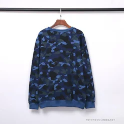 Hypeyourbeast BAPE Classic Ape Head Embroidered Camouflage Long Sleeve Shirt 'BLUE'