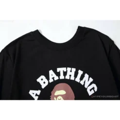 Hypeyourbeast BAPE Classic Basic Ape Man Head English LOGO Tee Shirt 'BLACK' Clothes