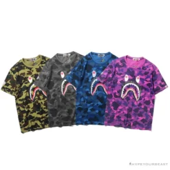 Hypeyourbeast BAPE Camouflage Shark Head Classic Cotton Short Sleeve Tee Shirt 'PURPLE' 5 Hypeyourbeast BAPE Camouflage Shark Head Classic Cotton Short Sleeve Tee Shirt 'PURPLE'