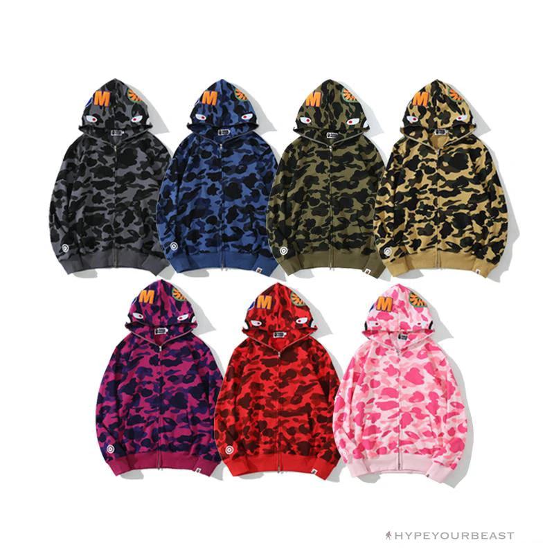 Hypeyourbeast Clothes BAPE Camo Hoodie Shark Head 'YELLOW' 5 Hypeyourbeast Clothes BAPE Camo Hoodie Shark Head 'YELLOW'