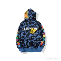 Hypeyourbeast BAPE X Readymade Tiger Head Foam Camouflage Hoodie 'BLUE' Clothes