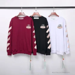 Hypeyourbeast OFF-WHITE Rubber Strip Arrow Long Sleeve Shirt 'WINE RED' Shirts 26 Hypeyourbeast OFF-WHITE Rubber Strip Arrow Long Sleeve Shirt 'WINE RED' Shirts
