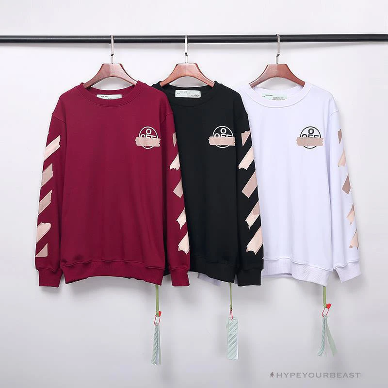 Hypeyourbeast OFF-WHITE Rubber Strip Arrow Long Sleeve Shirt 'WINE RED' Shirts 13 Hypeyourbeast OFF-WHITE Rubber Strip Arrow Long Sleeve Shirt 'WINE RED' Shirts