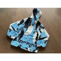 HypeYourBeast Supreme Penguins Hooded Fleece Jacket Blue Hoodies & Jackets 15 HypeYourBeast Supreme Penguins Hooded Fleece Jacket Blue Hoodies & Jackets