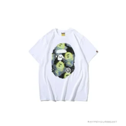 Hypeyourbeast BAPE Green Ape Head Blue Storm Tee Shirt 'WHITE' Clothes