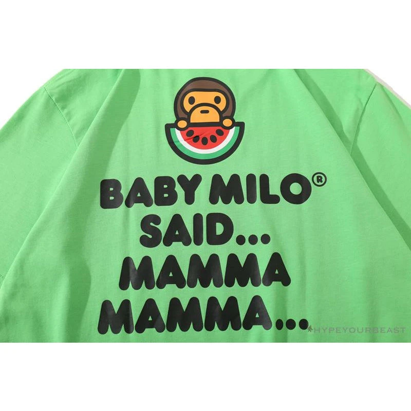 Hypeyourbeast Clothes BAPE Baby Milo Watermelon Little Monkey Tee Shirt 'GREEN' 9 Hypeyourbeast Clothes BAPE Baby Milo Watermelon Little Monkey Tee Shirt 'GREEN'