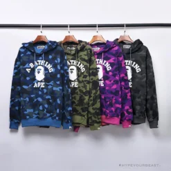 Hypeyourbeast BAPE X Bathing Ape Head Camouflage Hoodie 'BLUE'