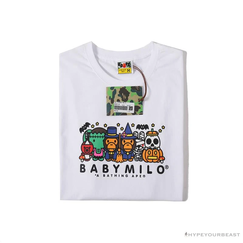 Hypeyourbeast BAPE Baby Milo Halloween Tee Shirt 'WHITE' Clothes 3 Hypeyourbeast BAPE Baby Milo Halloween Tee Shirt 'WHITE' Clothes