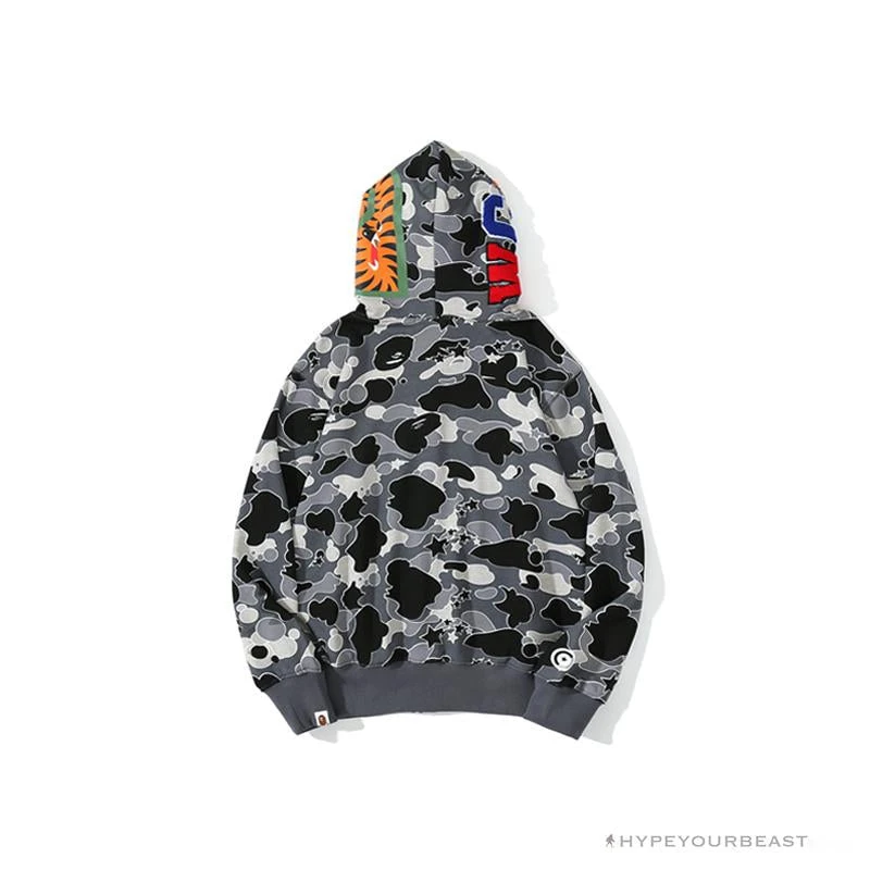 Hypeyourbeast BAPE Shark Head STA Star Camouflage Hoodie 'BLACK' 2 Hypeyourbeast BAPE Shark Head STA Star Camouflage Hoodie 'BLACK'