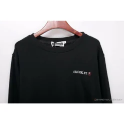 Hypeyourbeast Clothes BAPE Behind The Great Ape-Man Head Long Sleeve Shirt 'BLACK'