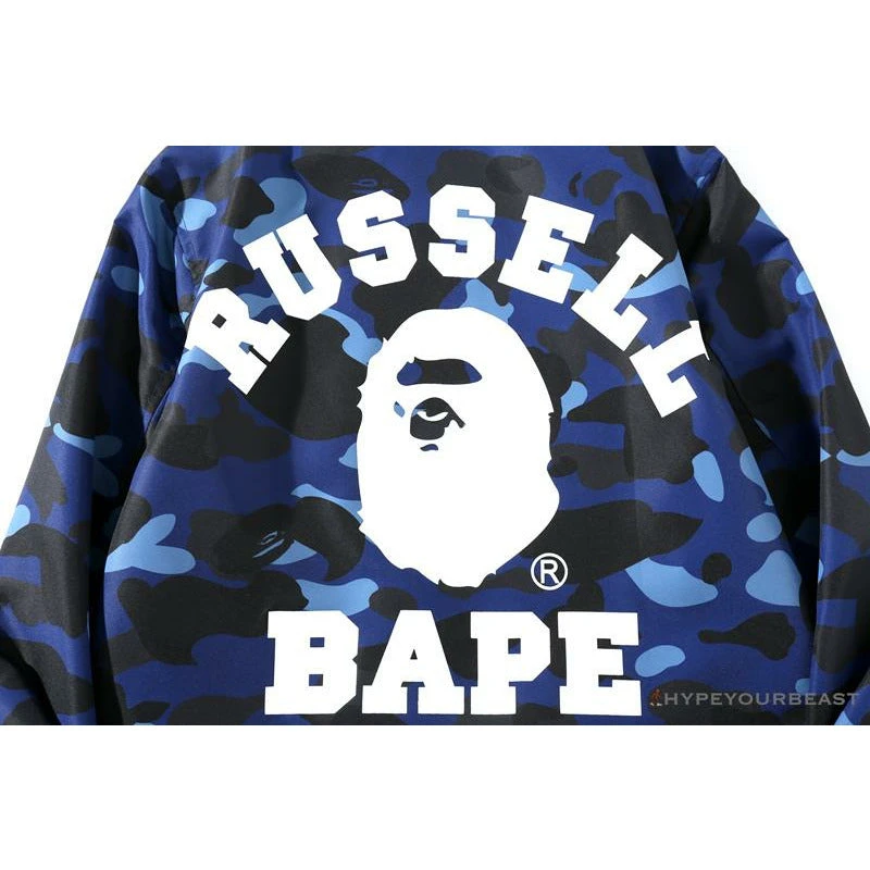 Hypeyourbeast BAPE X RUSSELL ATHLETIC Drawstring Camouflage Sweater 'BLUE' Clothes 8 Hypeyourbeast BAPE X RUSSELL ATHLETIC Drawstring Camouflage Sweater 'BLUE' Clothes