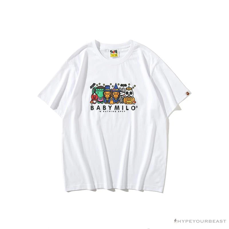 Hypeyourbeast BAPE Baby Milo Halloween Tee Shirt 'WHITE' Clothes 1 Hypeyourbeast BAPE Baby Milo Halloween Tee Shirt 'WHITE' Clothes