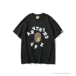 Hypeyourbeast BAPE Messy Letters Upside Down Little Ape Head Tee Shirt 'BLACK'