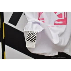 Hypeyourbeast OFF-WHITE 99 Pink Arrow Tee Shirt 'WHITE'