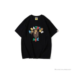 Hypeyourbeast BAPE Baby Milo Color Letter Monkey Tee Shirt 'BLACK'
