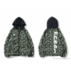 Hypeyourbeast BAPE X FCRB Joint Double Zip Camouflage Hoodie 'GREEN' 30 Hypeyourbeast BAPE X FCRB Joint Double Zip Camouflage Hoodie 'GREEN'