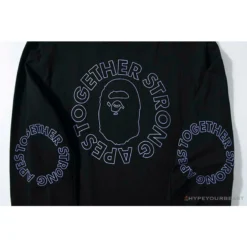 Hypeyourbeast Clothes BAPE APES TOGETHER English Alphabet Ape Head Long Sleeve Shirt 'BLACK'