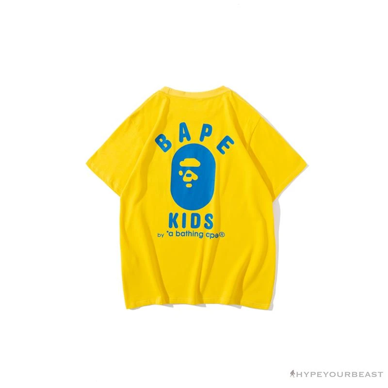 Hypeyourbeast BAPE KIDS Small Net Pocket Ape Man Head Tee Shirt 'YELLOW' Clothes 2 Hypeyourbeast BAPE KIDS Small Net Pocket Ape Man Head Tee Shirt 'YELLOW' Clothes