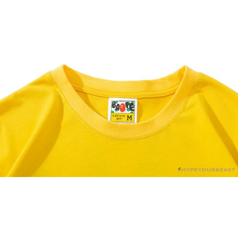 Hypeyourbeast BAPE KIDS Small Net Pocket Ape Man Head Tee Shirt 'YELLOW' Clothes 3 Hypeyourbeast BAPE KIDS Small Net Pocket Ape Man Head Tee Shirt 'YELLOW' Clothes