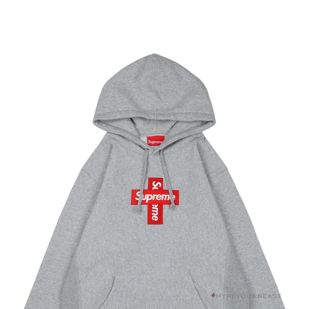 HypeYourBeast Hoodies & Jackets Supreme Cross Box Logo Hoodie Grey 2 HypeYourBeast Hoodies & Jackets Supreme Cross Box Logo Hoodie Grey