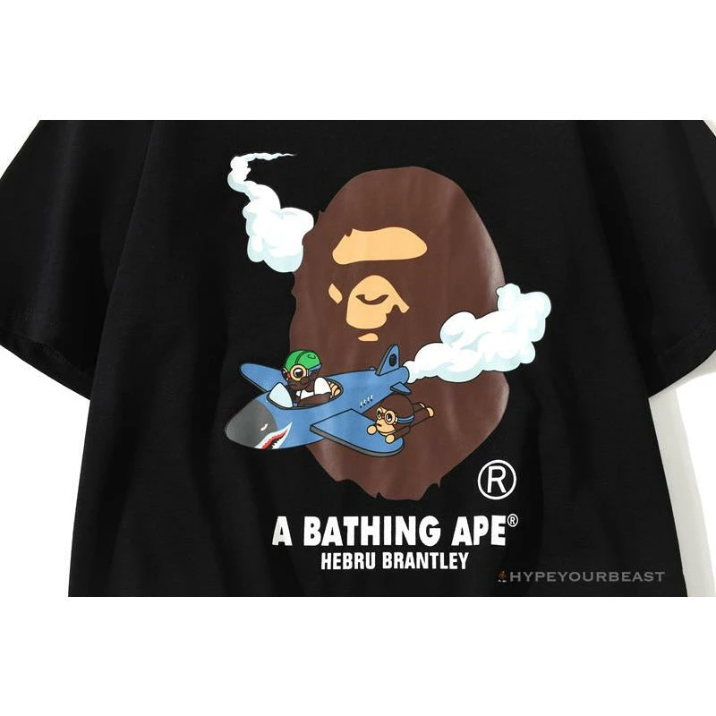 Hypeyourbeast Clothes BAPE Co-Branded Fly Boy Tee Shirt 'BLACK' 5 Hypeyourbeast Clothes BAPE Co-Branded Fly Boy Tee Shirt 'BLACK'