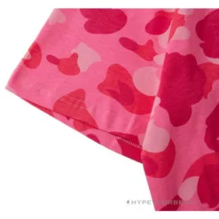 Hypeyourbeast BAPE Pink Camouflage Shark Head Fake Zipper Tee Shirt