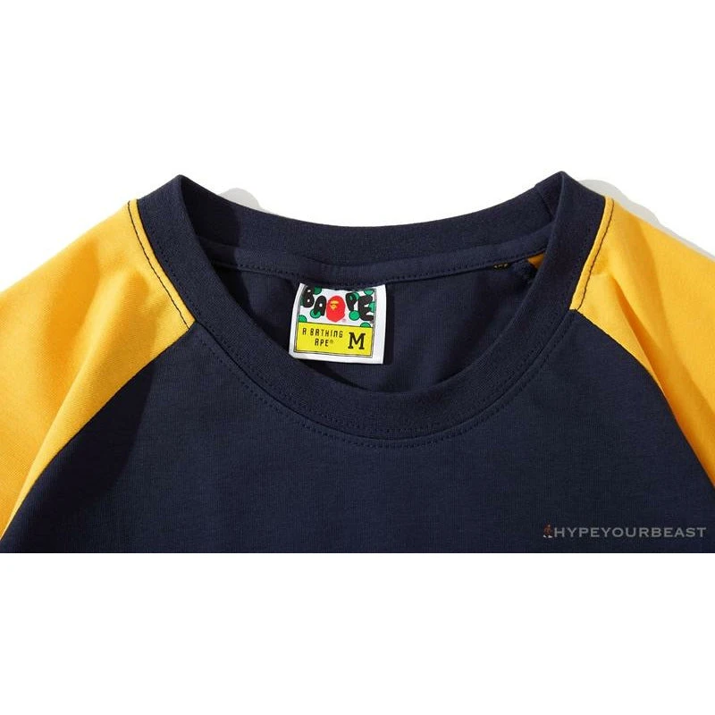 Hypeyourbeast Clothes BAPE Japanese Ninja Ape Man Raglan Sleeve Color Block Tee Shirt 'YELLOW' 3 Hypeyourbeast Clothes BAPE Japanese Ninja Ape Man Raglan Sleeve Color Block Tee Shirt 'YELLOW'