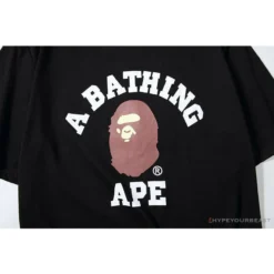 Hypeyourbeast BAPE Classic Basic Ape Man Head English LOGO Tee Shirt 'BLACK' Clothes