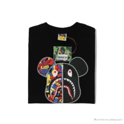 Hypeyourbeast BAPE Violent Bear Color Stitching Tee Shirt 'BLACK'