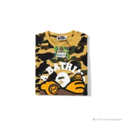Hypeyourbeast Clothes BAPE KIDS Elbow Hug Gorilla Camouflage Tee Shirt 'YELLOW'