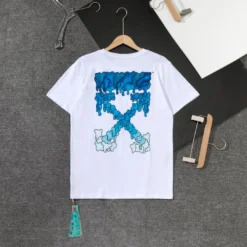 Hypeyourbeast T-Shirts OFF-WHITE Sea Blue Cross Arrow Tee Shirt 'WHITE'