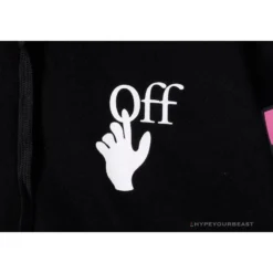 Hypeyourbeast OFF-WHITE Pink Orange Arrow Hoodie 'BLACK' Hoodies & Jackets