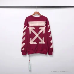Hypeyourbeast OFF-WHITE Rubber Strip Arrow Long Sleeve Shirt 'WINE RED' Shirts