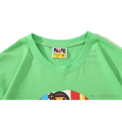 Hypeyourbeast Clothes BAPE Baby Milo Color Square Ape Head Tee Shirt 'GREEN'