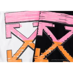 Hypeyourbeast OFF-WHITE Pink Orange Arrow Hoodie 'BLACK' Hoodies & Jackets