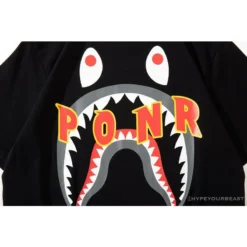 Hypeyourbeast BAPE Shark Head PONR Tee Shirt 'BLACK' Clothes