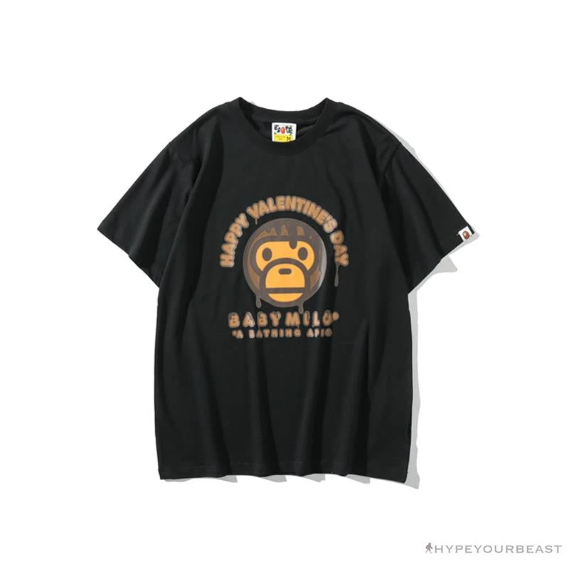 Hypeyourbeast BAPE Baby Milo Valentine's Day Chocolate Tee Shirt 'BLACK' 1 Hypeyourbeast BAPE Baby Milo Valentine's Day Chocolate Tee Shirt 'BLACK'
