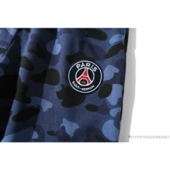 Hypeyourbeast BAPE X PSG Paris Saint-Germain Camouflage Blue Pants Clothes