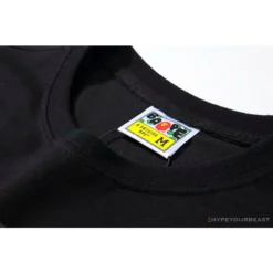 Hypeyourbeast BAPE Classic Basic Ape Man Head English LOGO Tee Shirt 'BLACK' Clothes