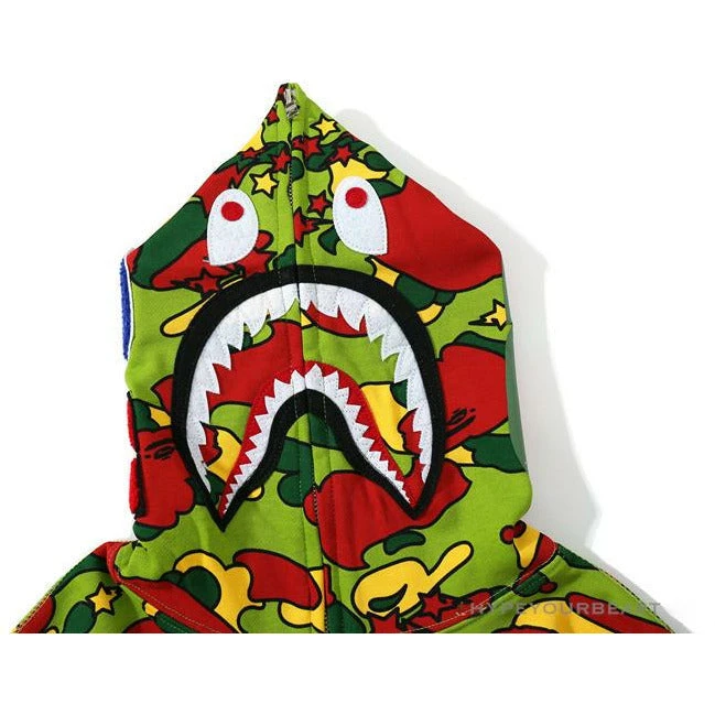 Hypeyourbeast BAPE Shark Head STA Star Camouflage Hoodie 'GREEN' 4 Hypeyourbeast BAPE Shark Head STA Star Camouflage Hoodie 'GREEN'